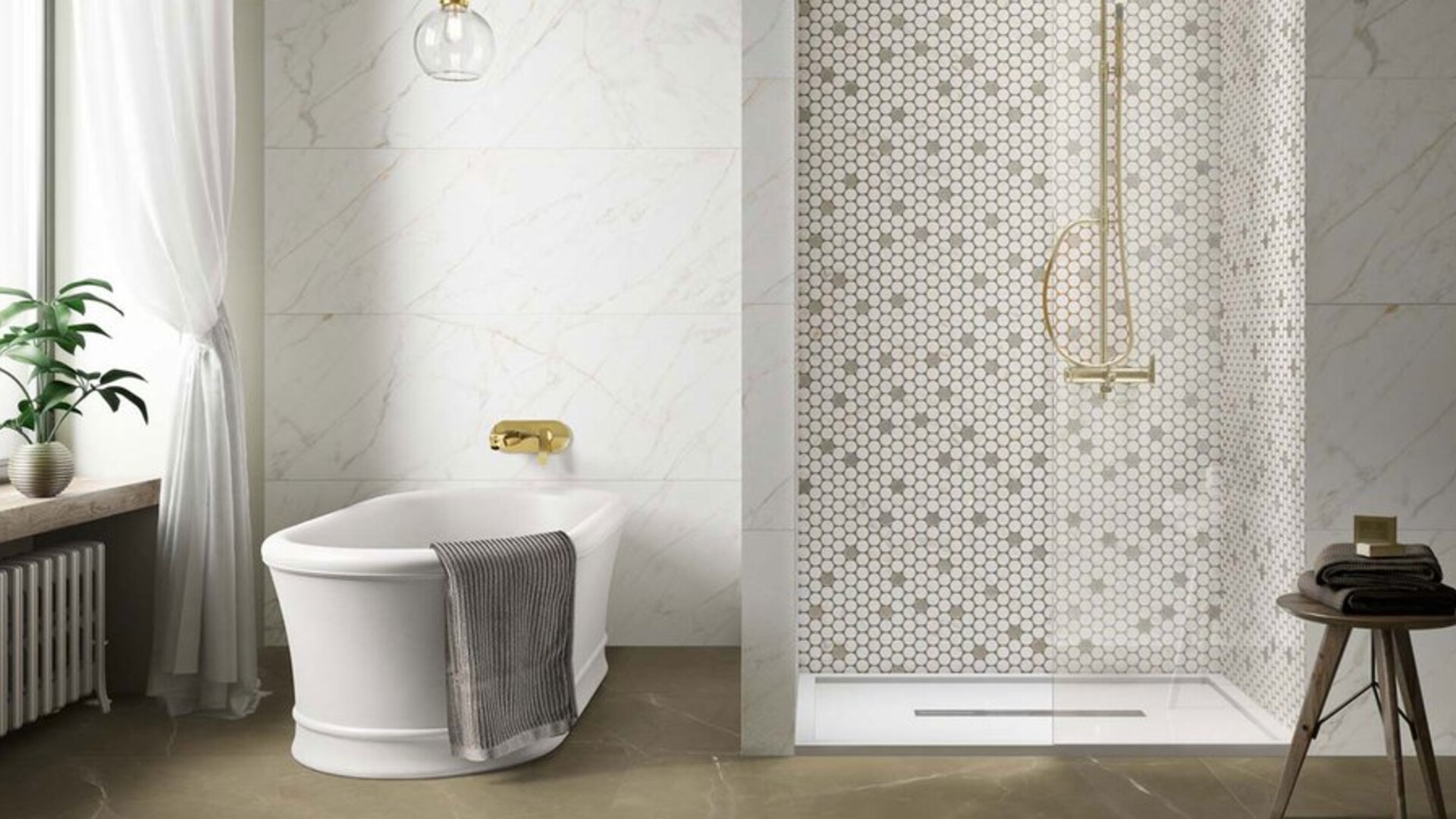 gạch mosaic giúp không gian nhà bạn thêm độc đáo (Nguồn: internet) gạch mosaic - phòng tắm