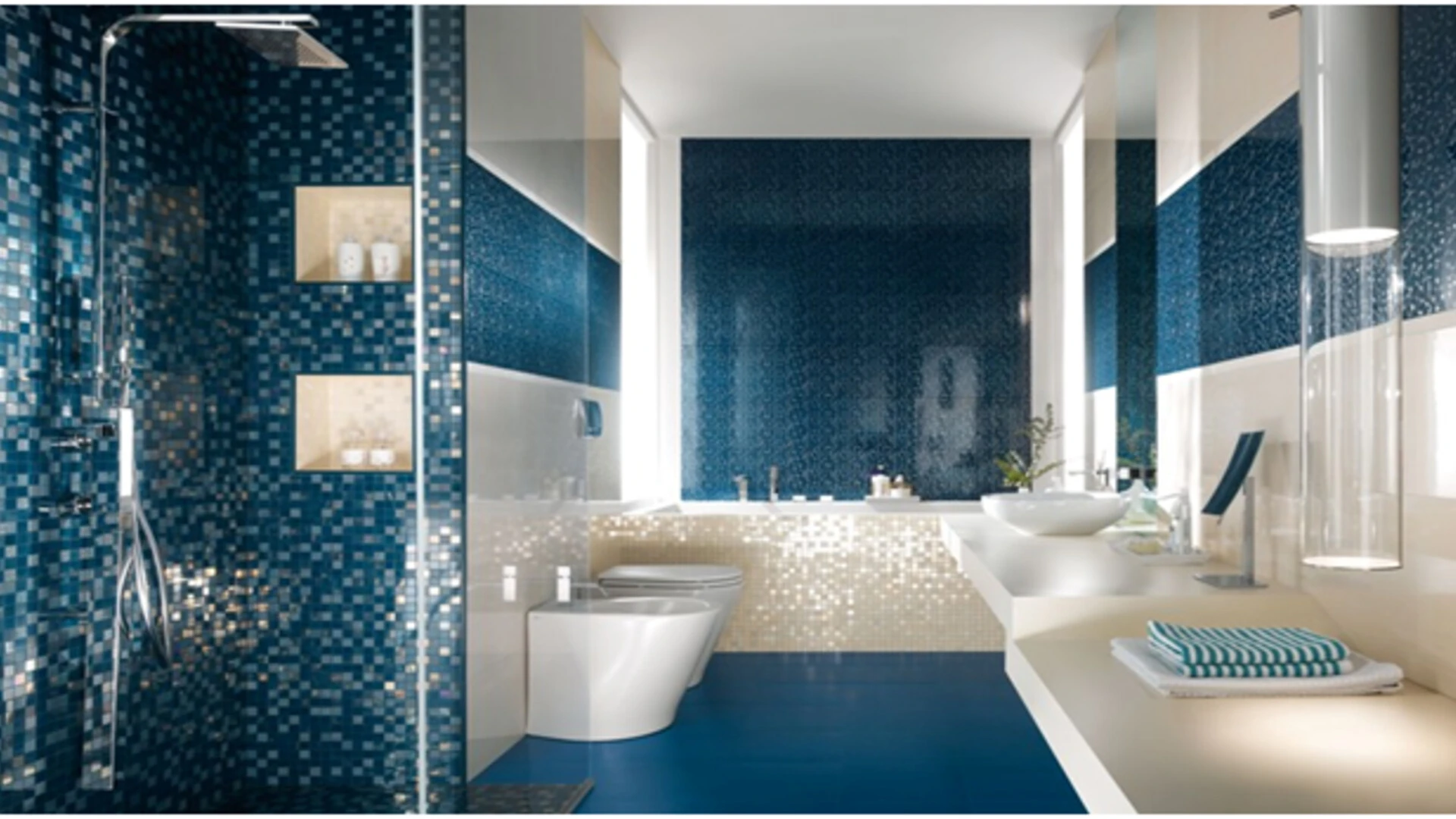 mẫu gạch ốp tường đẹp - nhà tắm - gạch mosaic