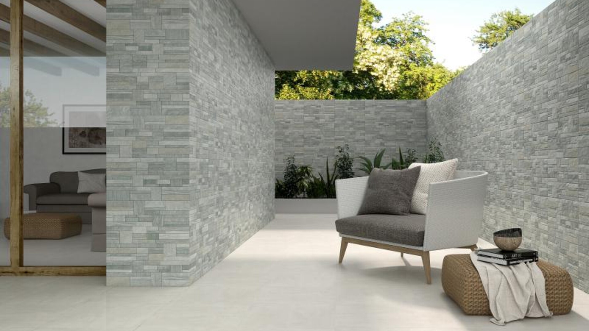 Đá tự nhiên là loại vật liệu được sử dụng phổ biến để ốp tường mặt tiền (nguồn: weber) gạch ốp tường mặt tiền - đá tự nhiên