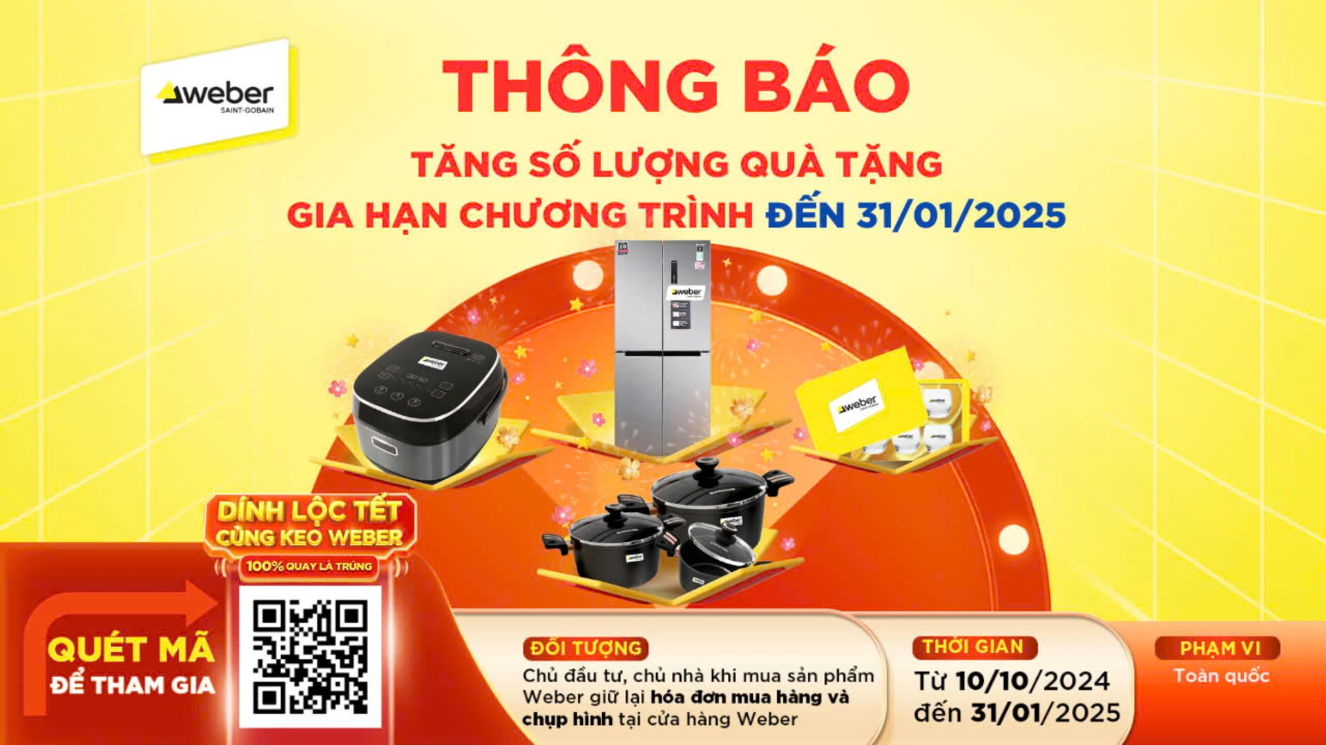 Chương trình Dính lộc tết cùng keo Weber Chương trình Dính lộc tết cùng keo Weber