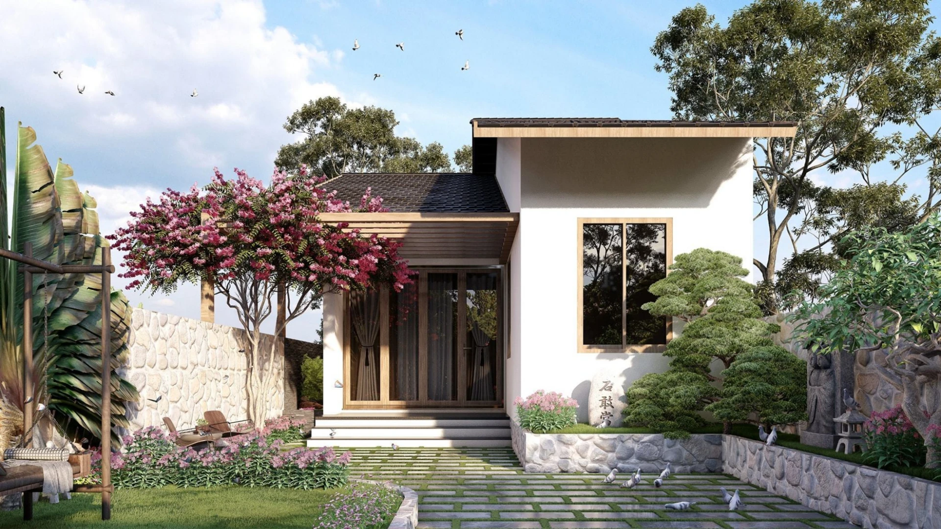 Cách trang trí nhà cấp 4 cũ thành mới bằng gạch ốp lát và chà ron Cách trang trí nhà cấp 4 cũ thành mới bằng gạch ốp lát và chà ron