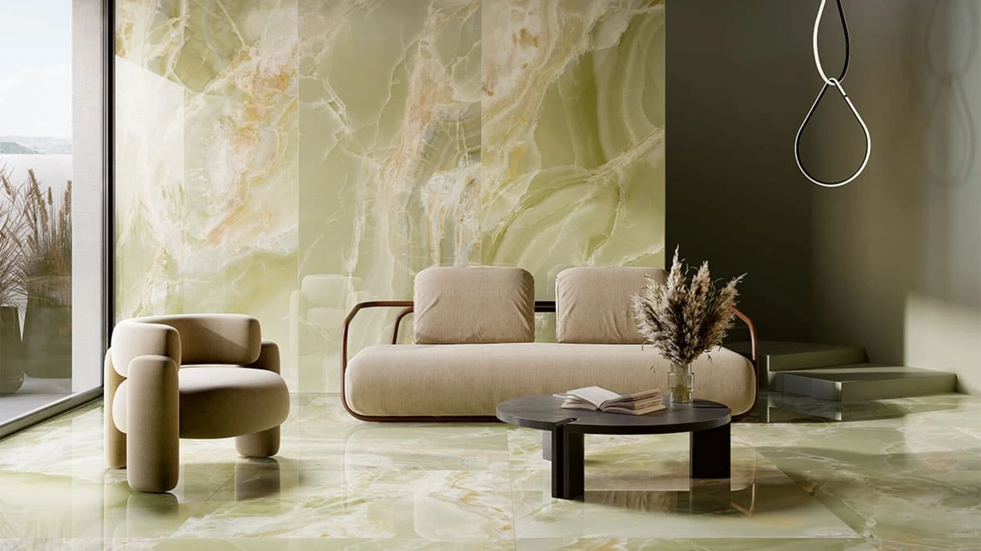 Gạch lát nền màu xanh