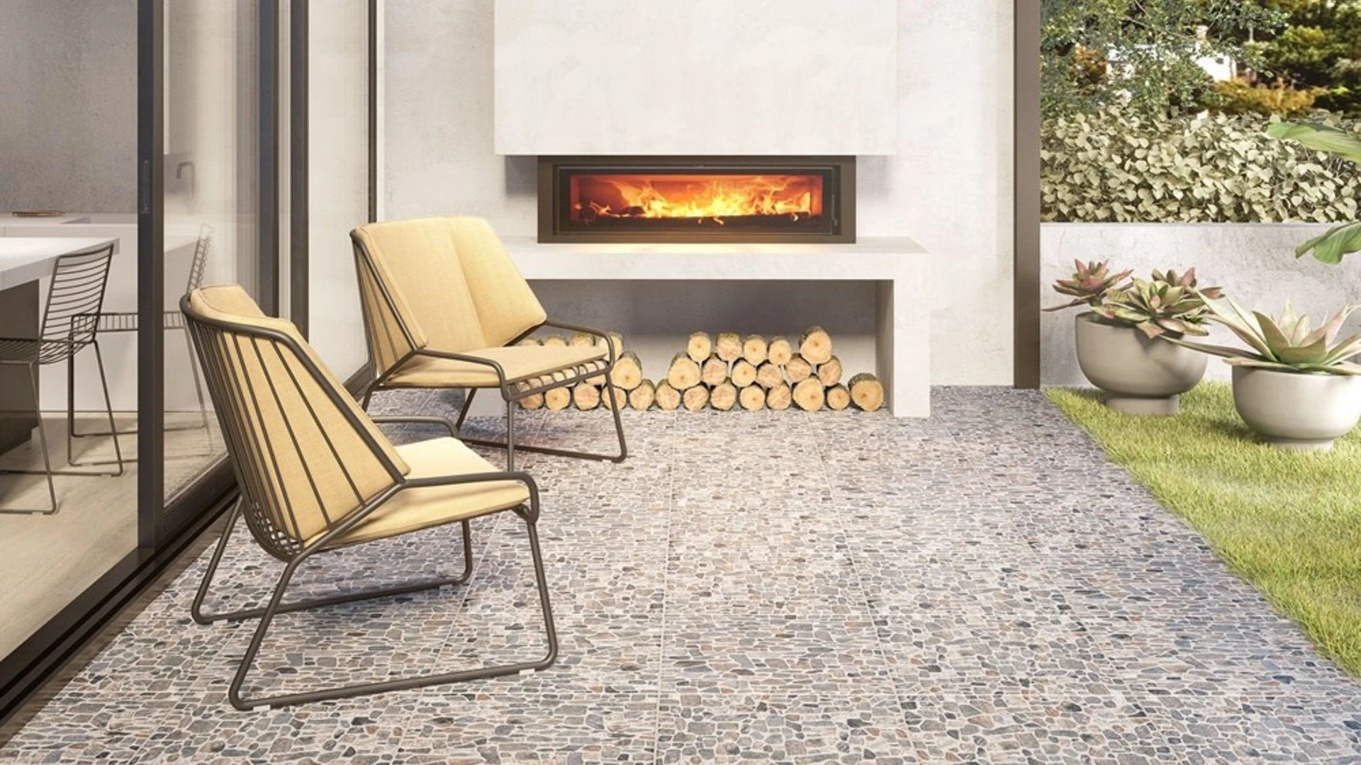 Gạch sỏi lát sân vườn