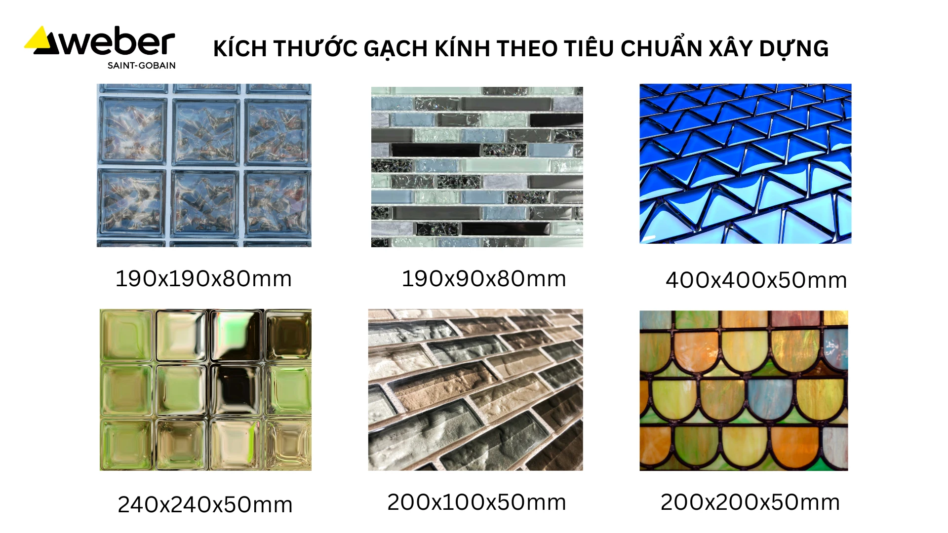 Kích thước gạch kính theo tiêu chuẩn