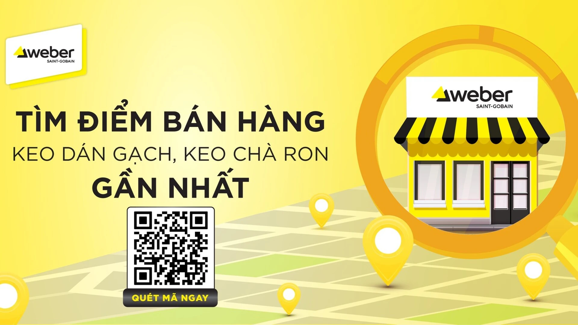 Tìm điểm bán keo dán gạch, keo chà ron Weber gần nhất