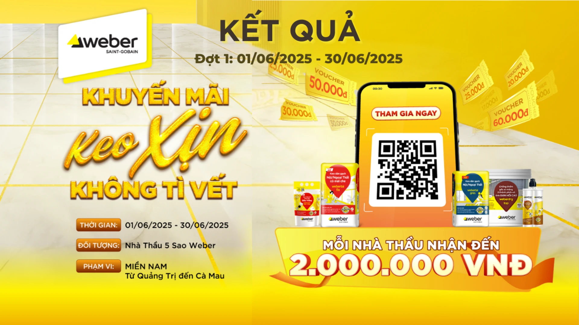 Kết quả CTKM keo xịn không tì vết tháng 6 