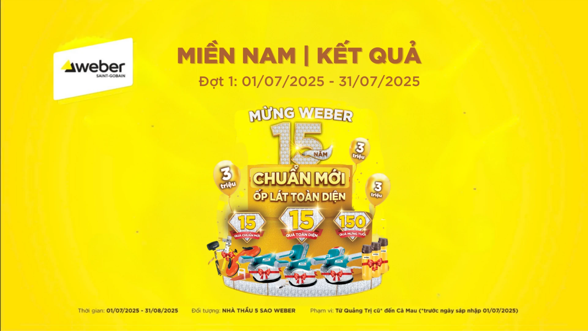 Kết quả Weber chuẩn mới ốp lát toàn diện đợt 1