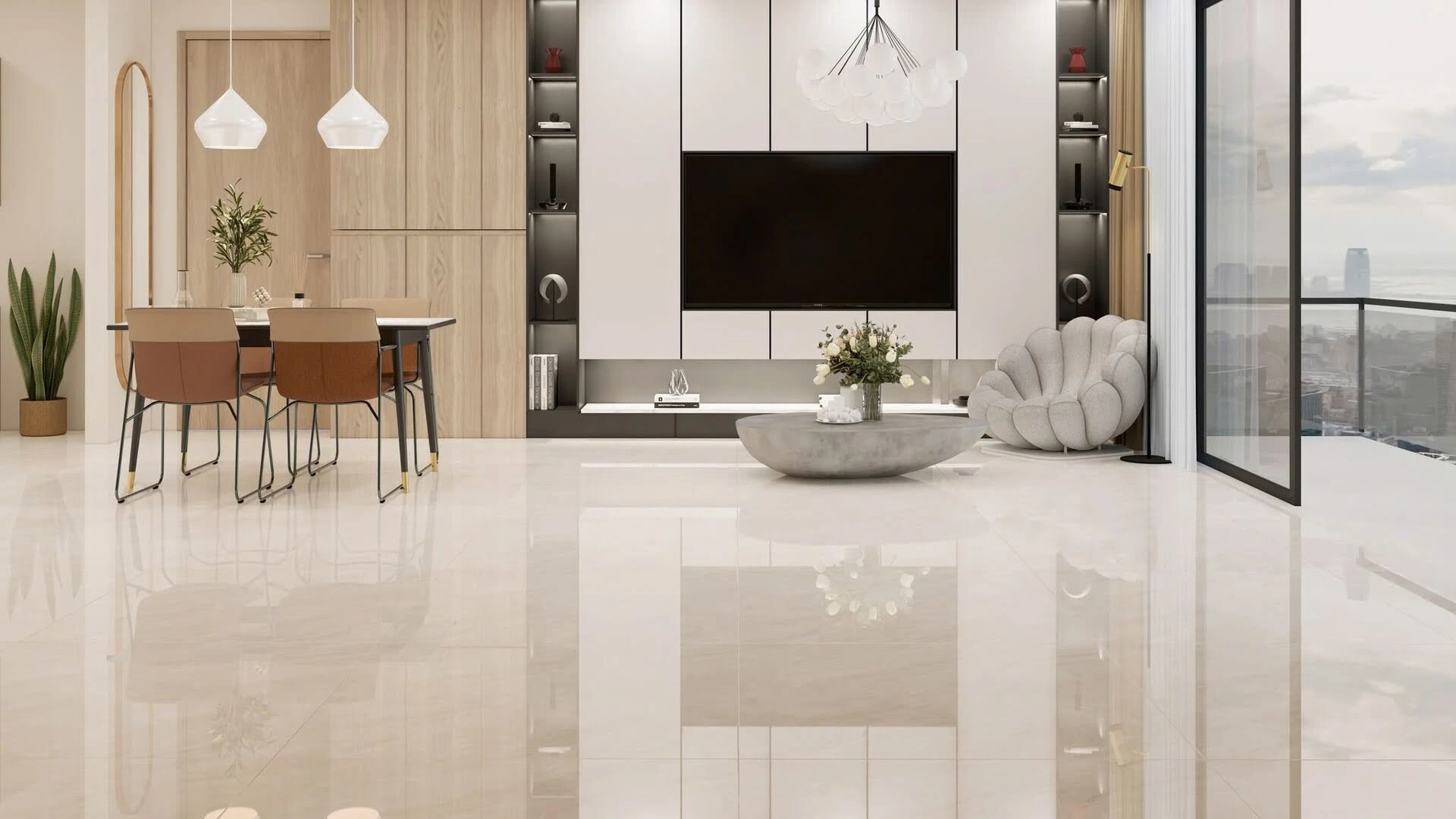 Ốp gạch khổ lớn cho những thiết kế hiện đại