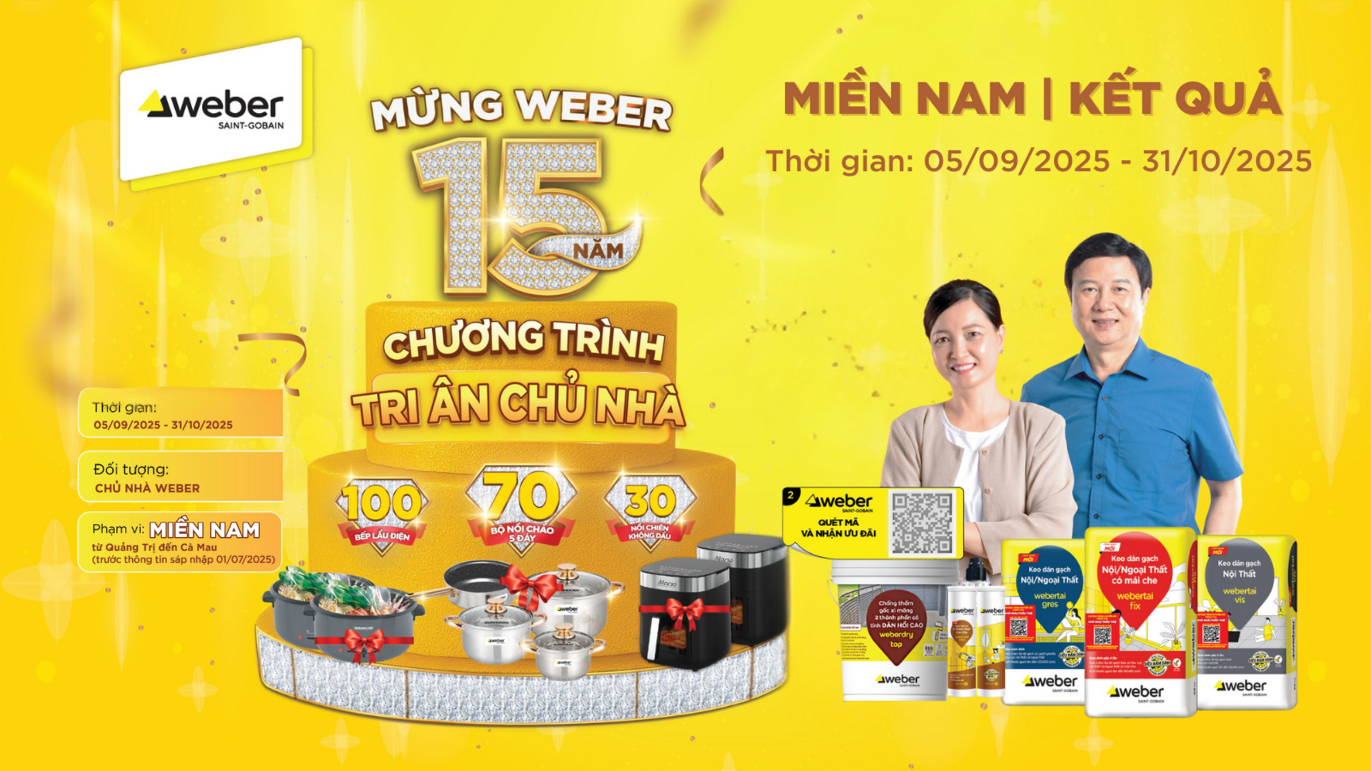 Kết quả CTKM Weber 15 năm - Tri ân chủ nhà