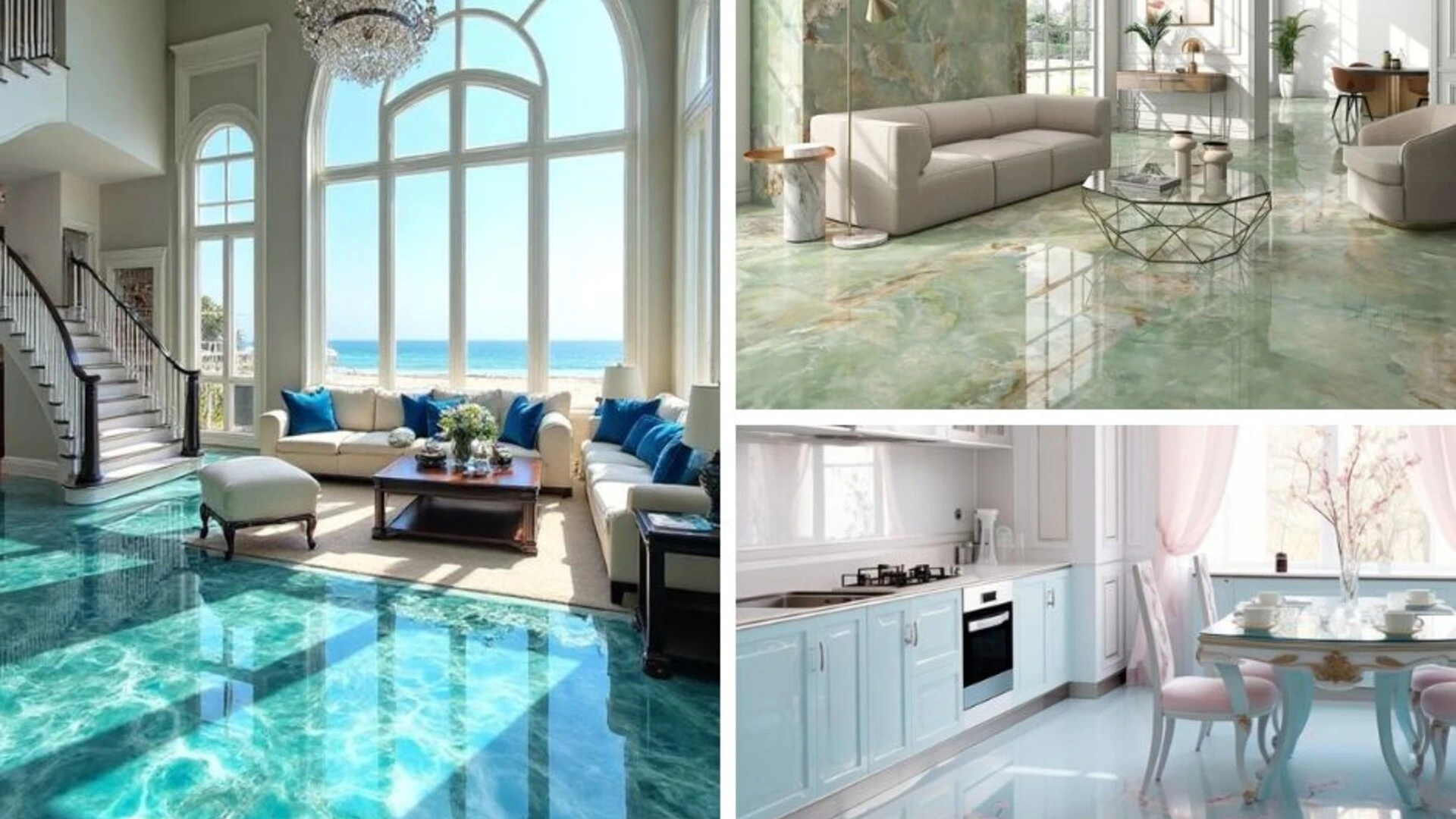Những mẫu gạch lát nền màu xanh đẹp, hiện đại