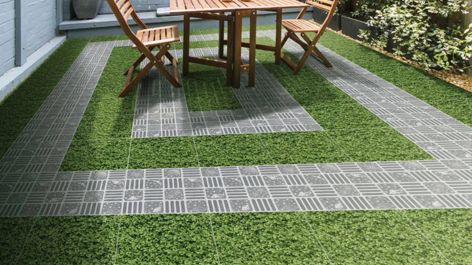 Mẫu gạch giả cỏ lát sân vườn đẹp, chống trơn trượt