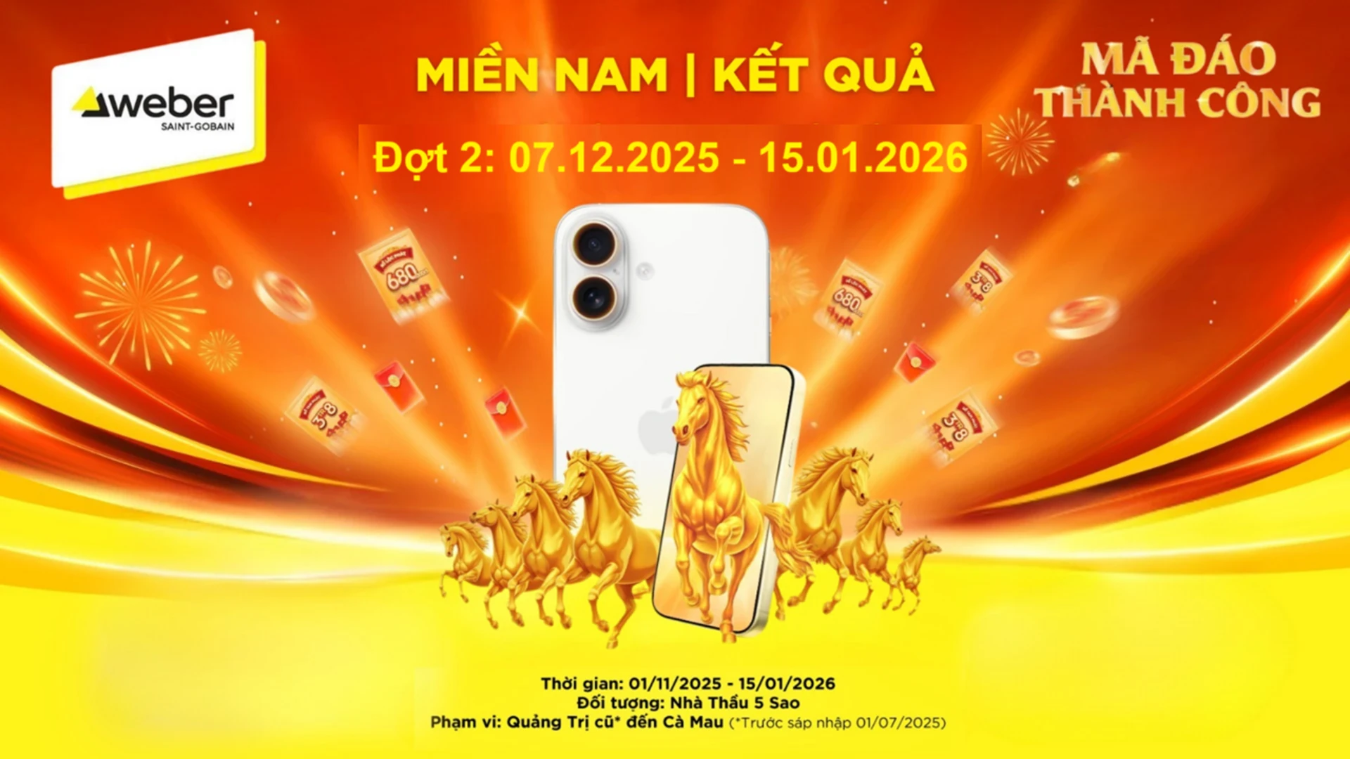 Kết quả CTKM Nhà thầu Weber Mã Đáo Thành Công Đợt 2