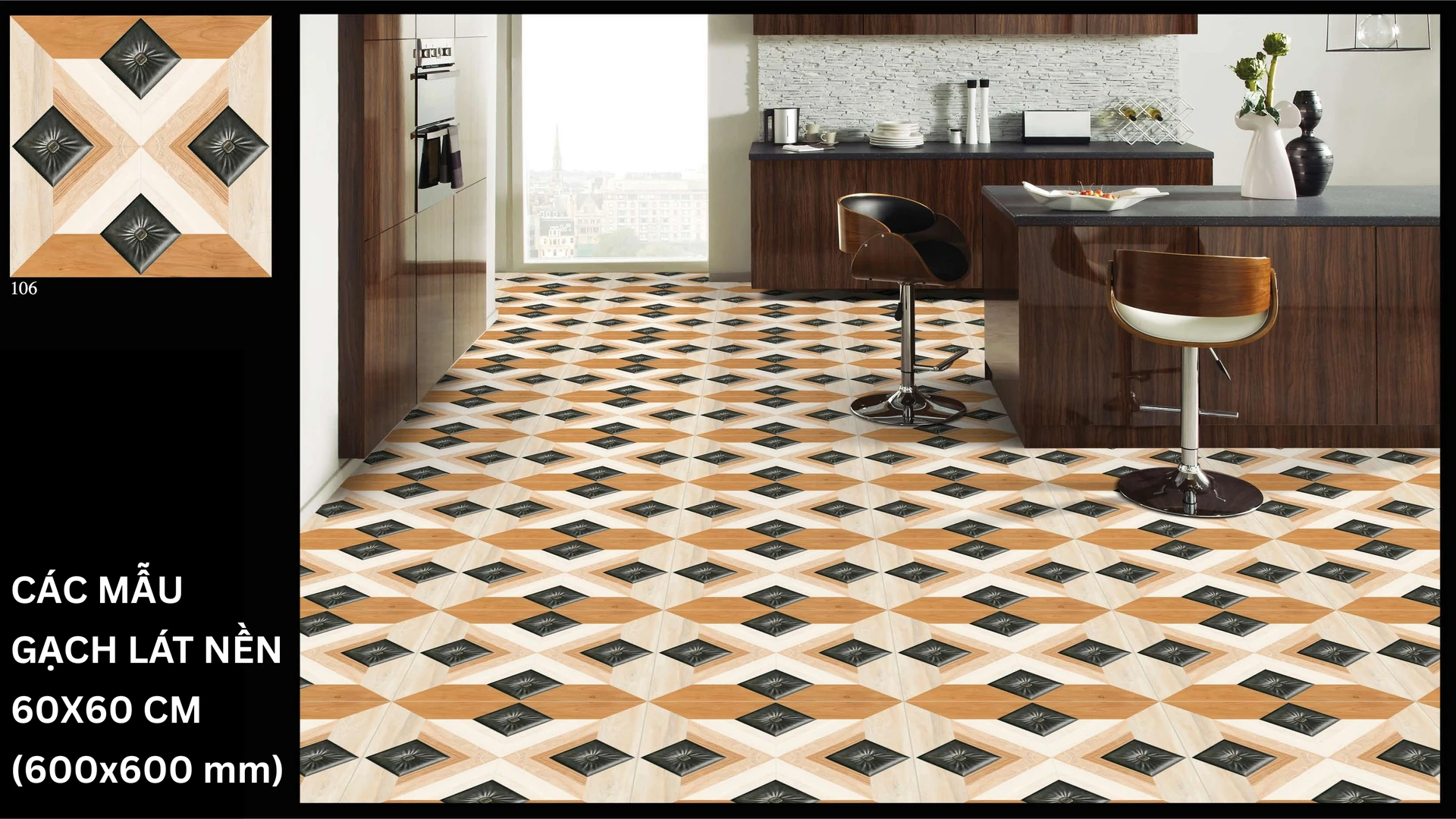 Mẫu gạch lát nền 60x60 cm đẹp