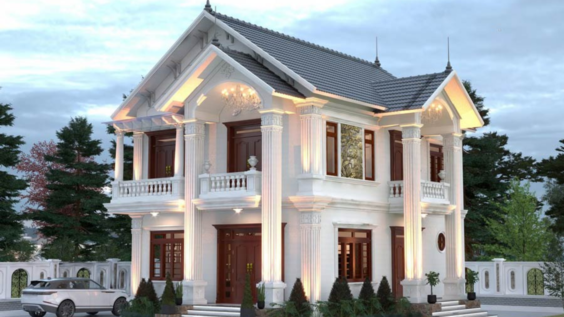 Các mẫu biệt thự tân cổ điển 2 tầng 1 tỷ đẹp, hiện đại