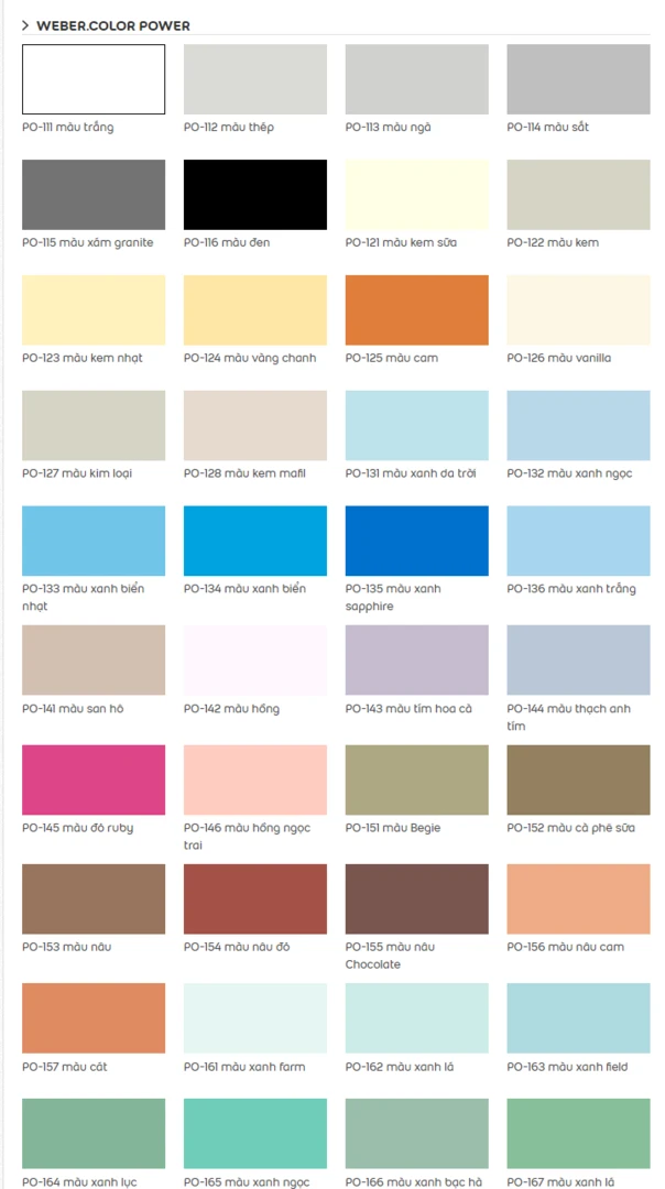 bảng màu color power