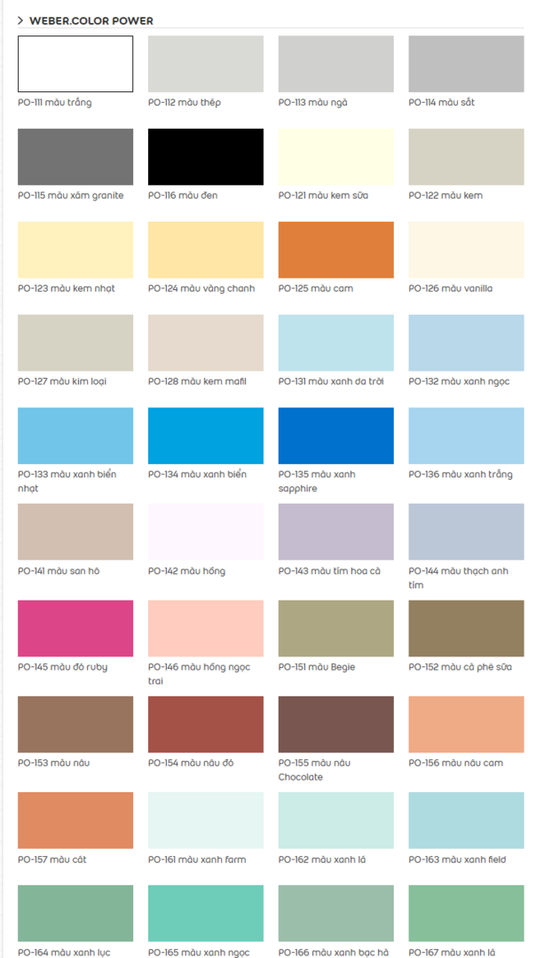 bảng màu color power bảng màu color power