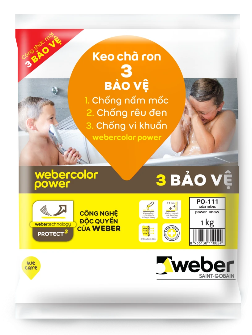 Keo chà ron thái weber chính hãng - webercolor power - keo chà ron - chống rêu mốc