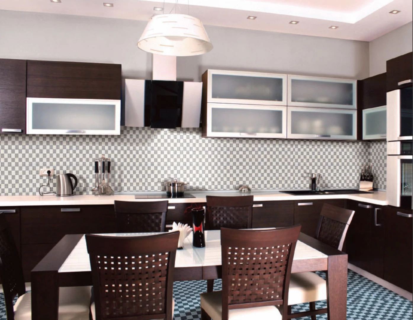 gạch mosaic đồng tâm