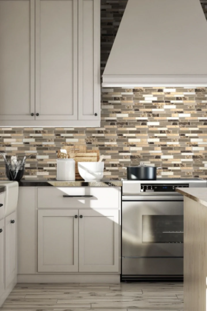 Gạch ốp tường 3D dạng gạch thẻ ốp bếp