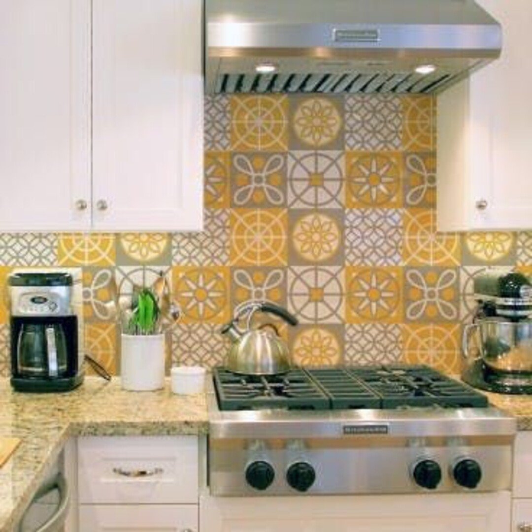 gạch ốp tường bếp - gạch bông