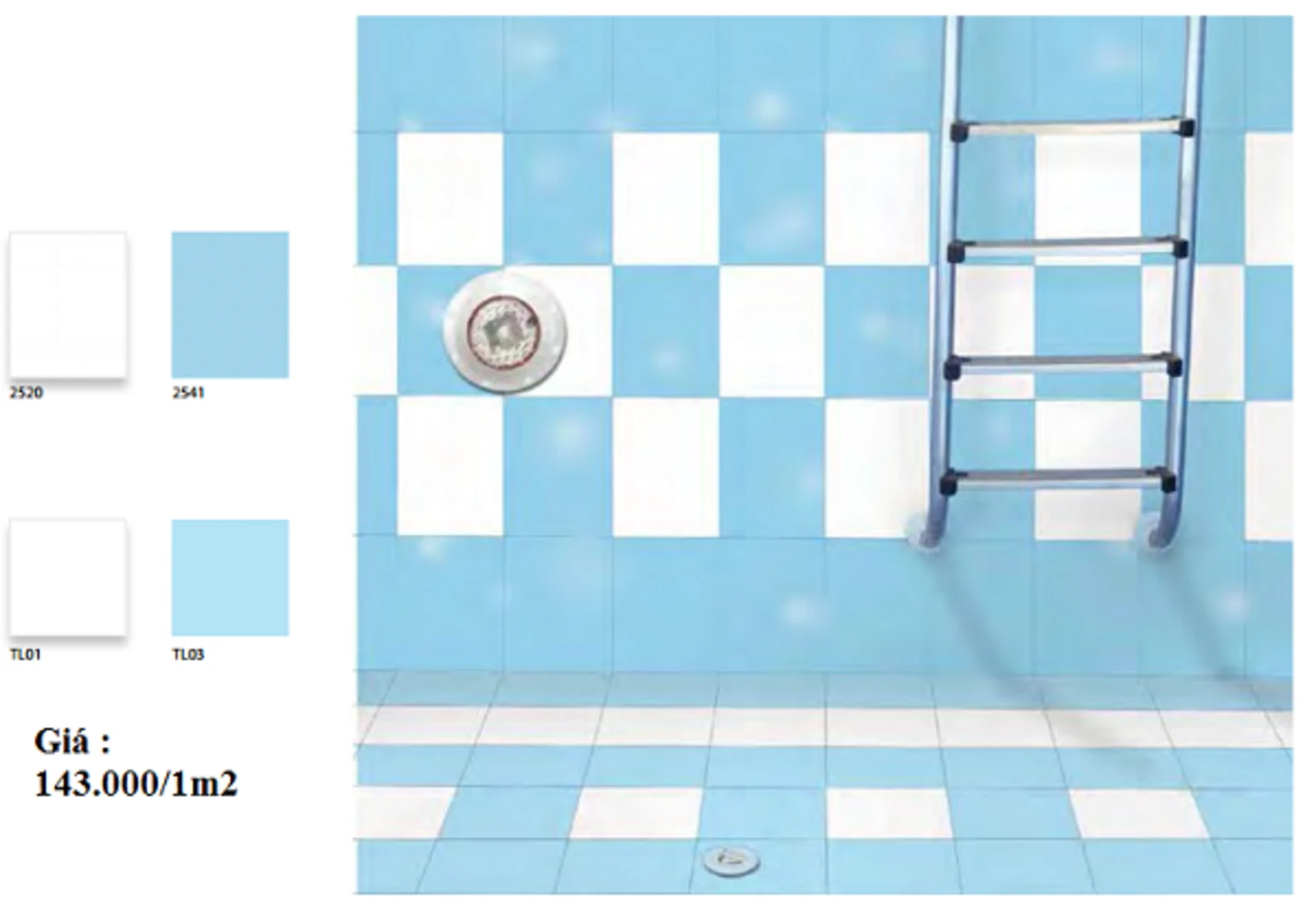 gạch ốp bể bơi - đồng tâm