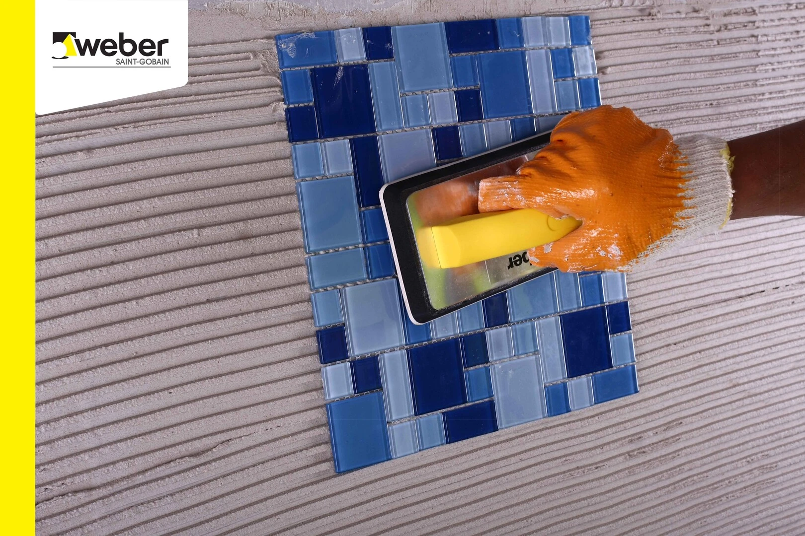 keo dán gạch mosaic kết hợp với keo chà ron