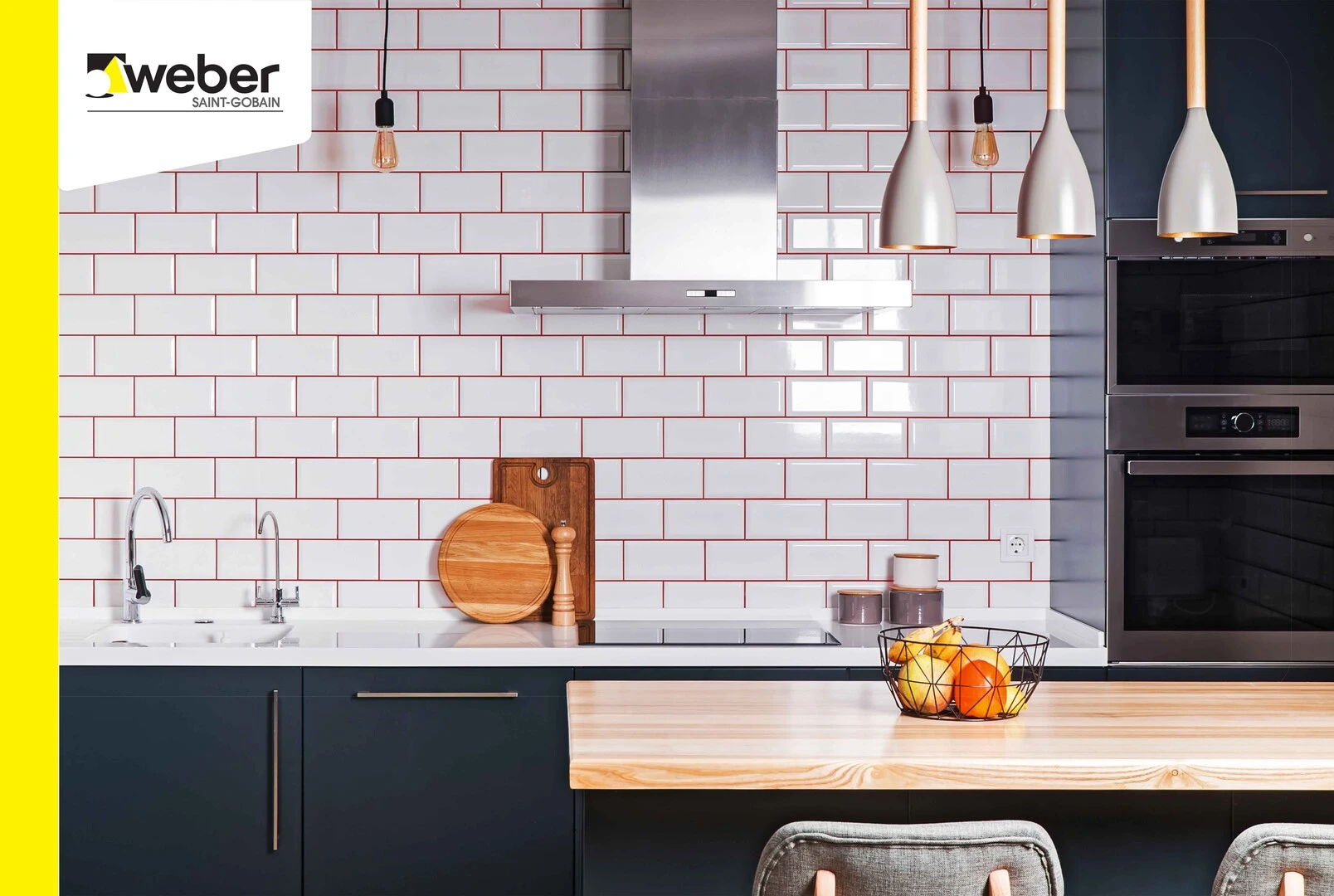 keo chà ron màu nên được phối hợp đúng cách (Nguồn: weber.vn) keo chà ron màu