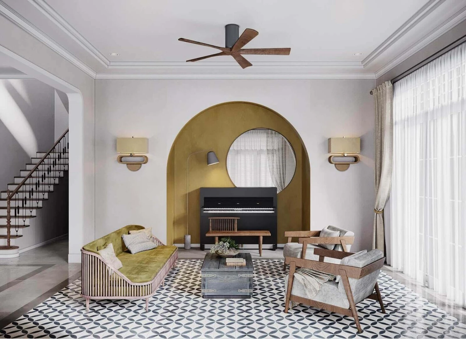 gạch terrazzo bông hoa văn