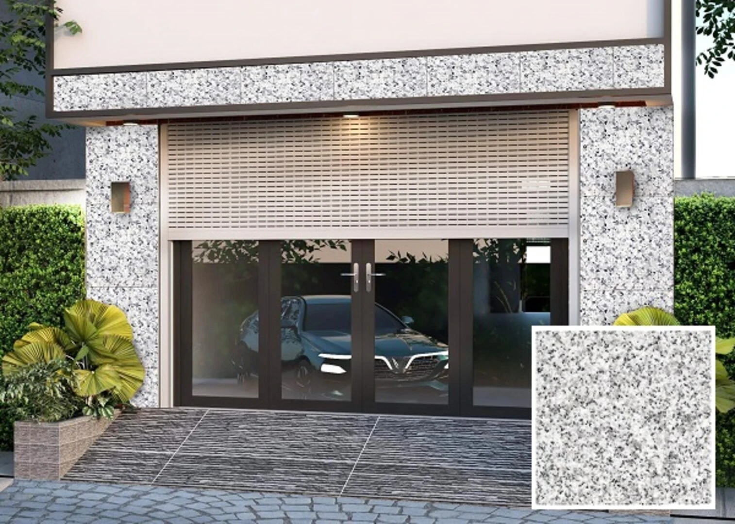 gạch giả đá ốp mặt tiền nhà ống