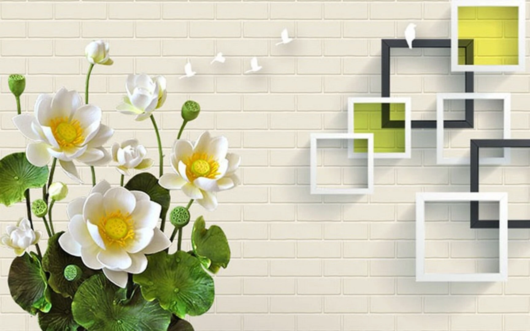 Gạch hoa 3D (hoa mẫu đơn, hoa sen, hoa mai)