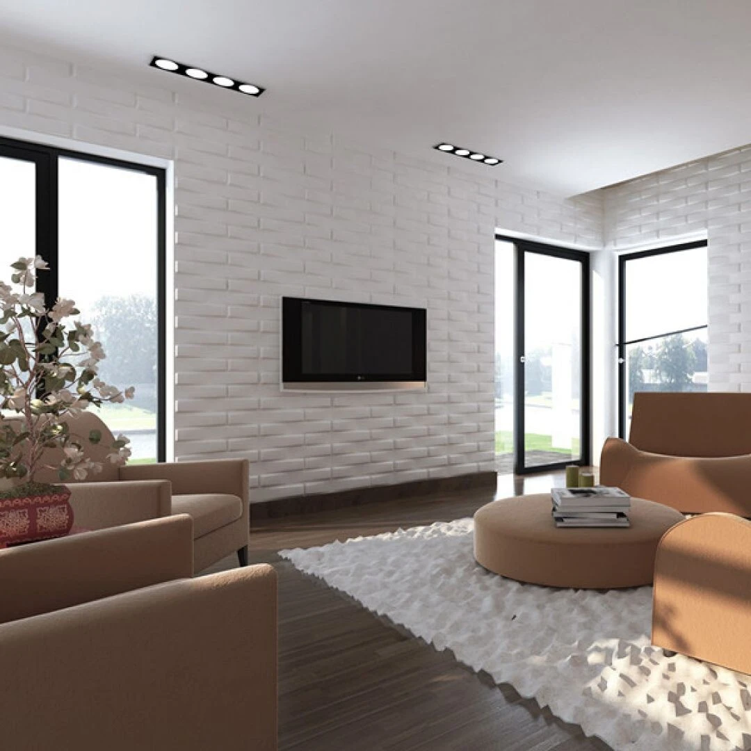 Gạch 3D phòng khách ốp tường là gì