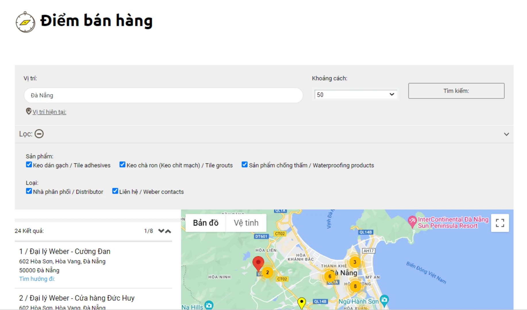 địa chỉ keo dán gạch Đà Nẵng