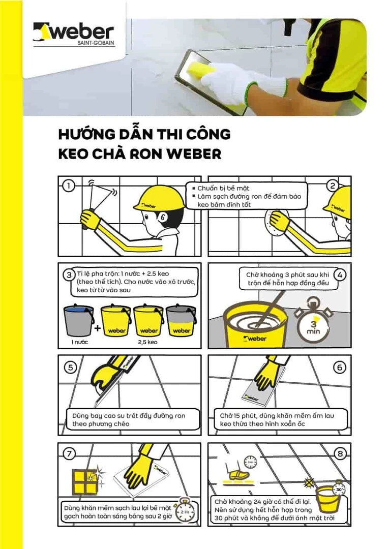 Hướng dẫn sử dụng keo chà ron chống thấm sân thượng đúng chuẩn