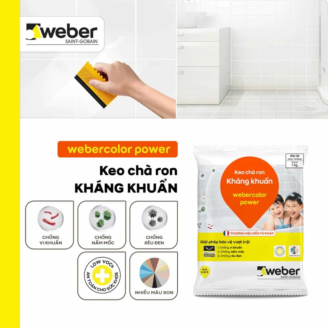 vữa chà ron chống thấm Webercolor Power