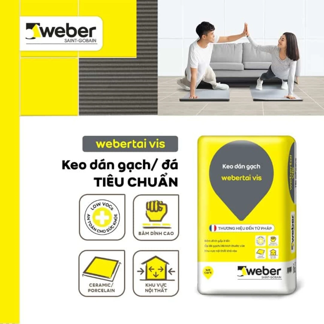 1 bao keo dán gạch được bao nhiêu m2 Webertai Vis