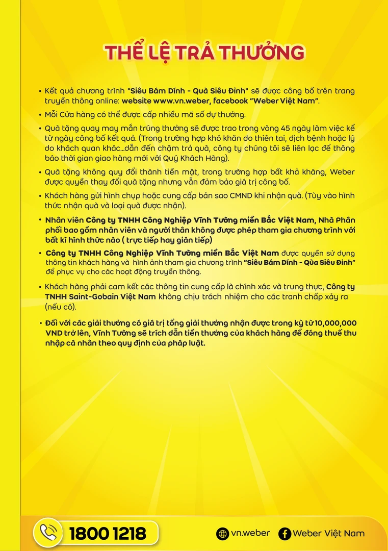 thể lệ chương trình miền bắc