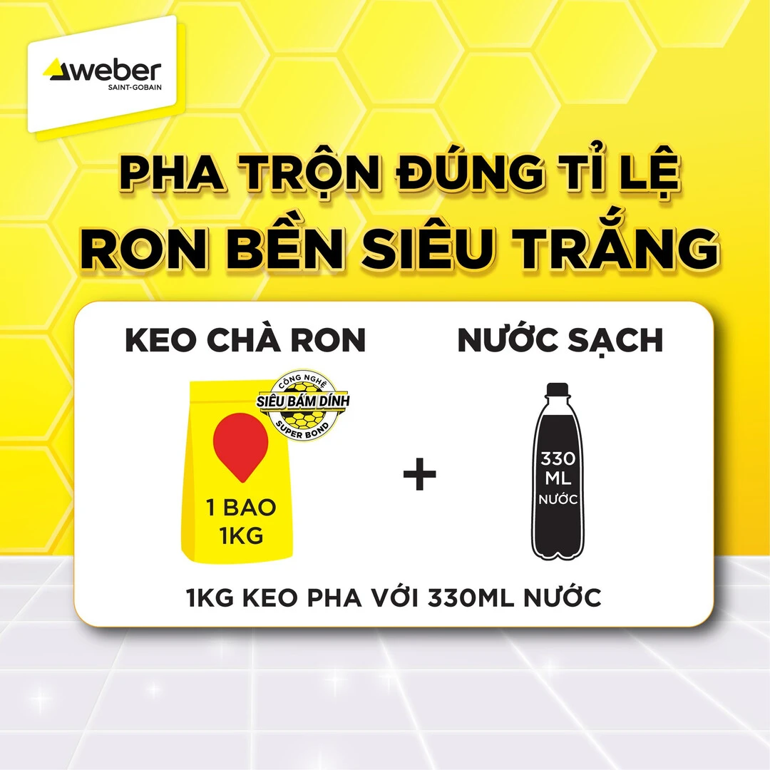 tỷ lệ keo chà ron Weber