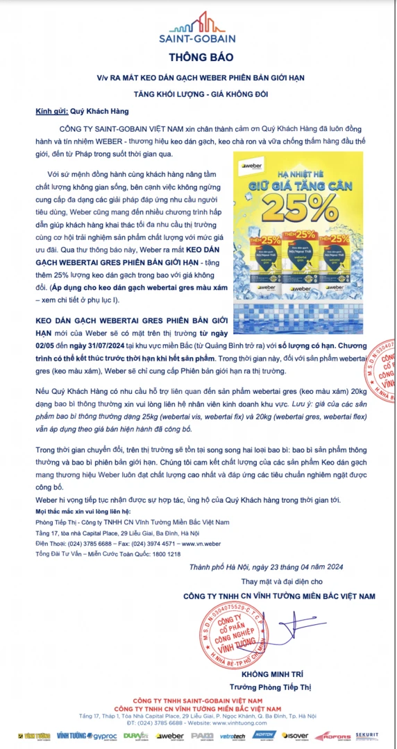 tăng cân 25% weber miền bắc