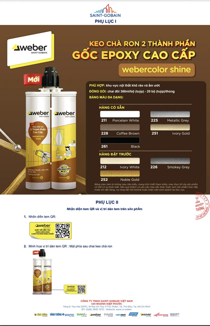 thư thông báo ra mắt keo chà ron gốc epoxy miền bắc 2