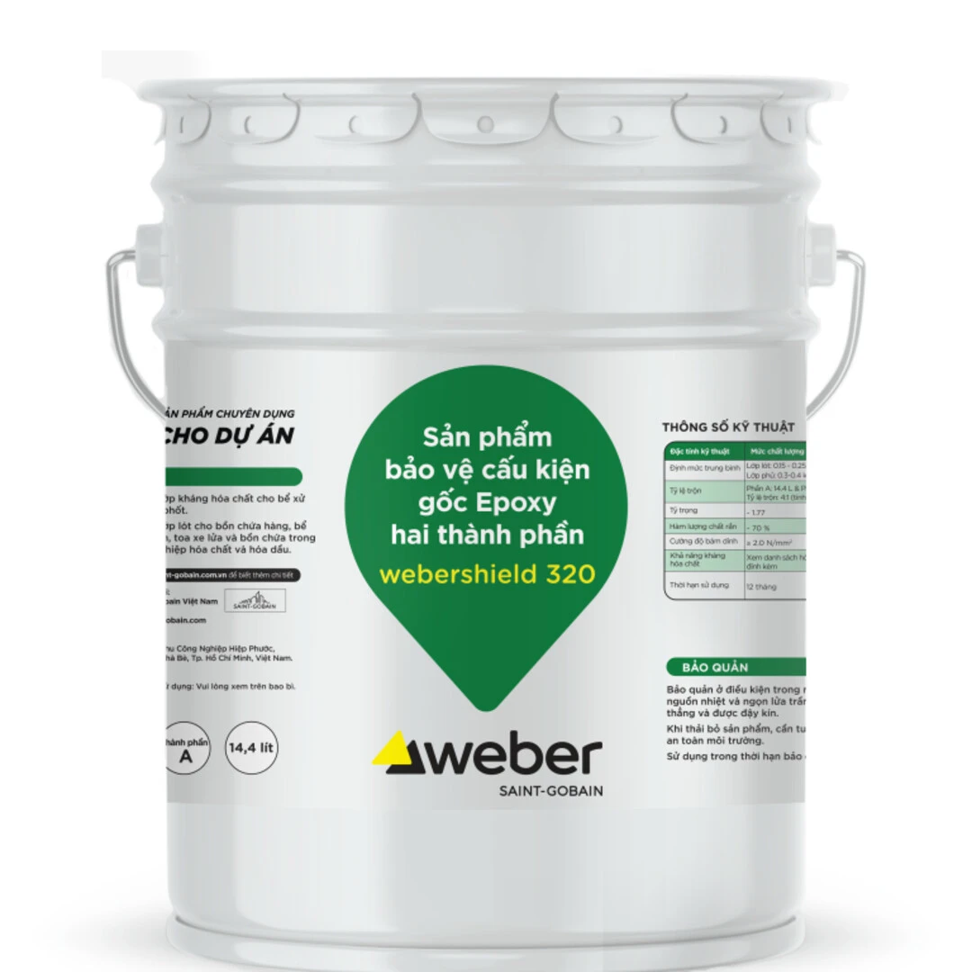 Sản phẩm bảo vệ cấu kiện gốc epoxy hai thành phần webershield 320