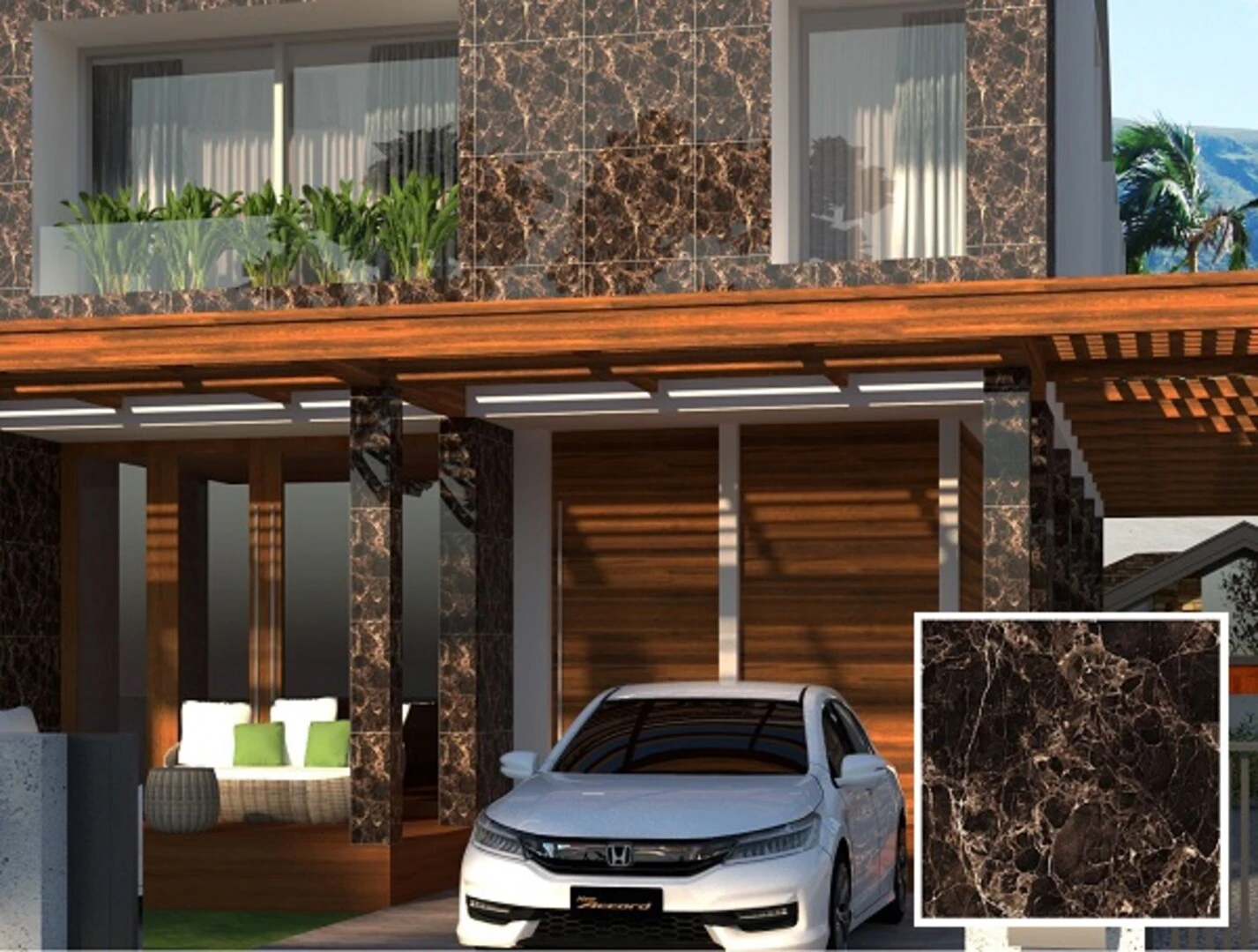 gạch giả đá ốp mặt tiền