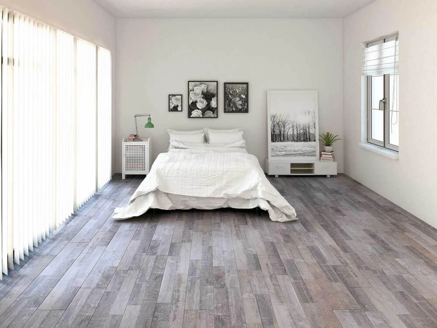 Gạch giả gỗ xám trắng