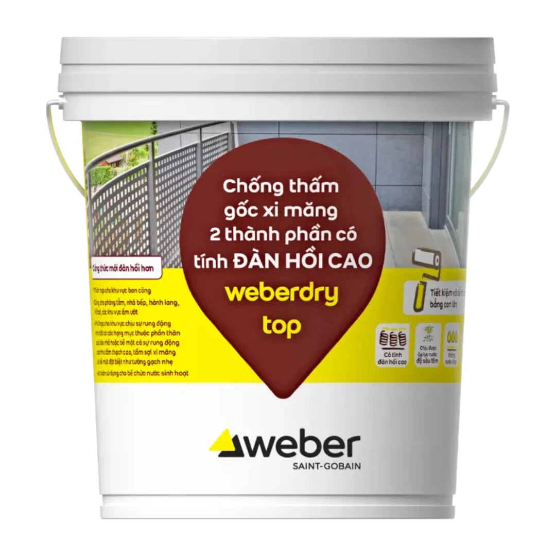 Sản phẩm chống thấm gốc xi măng 2 thành phần có tính đàn hồi cao weberdry top