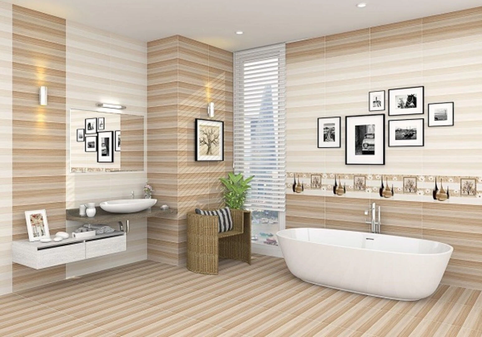 Gạch lát nền nhà tắm Viglacera chống trơn hoa văn