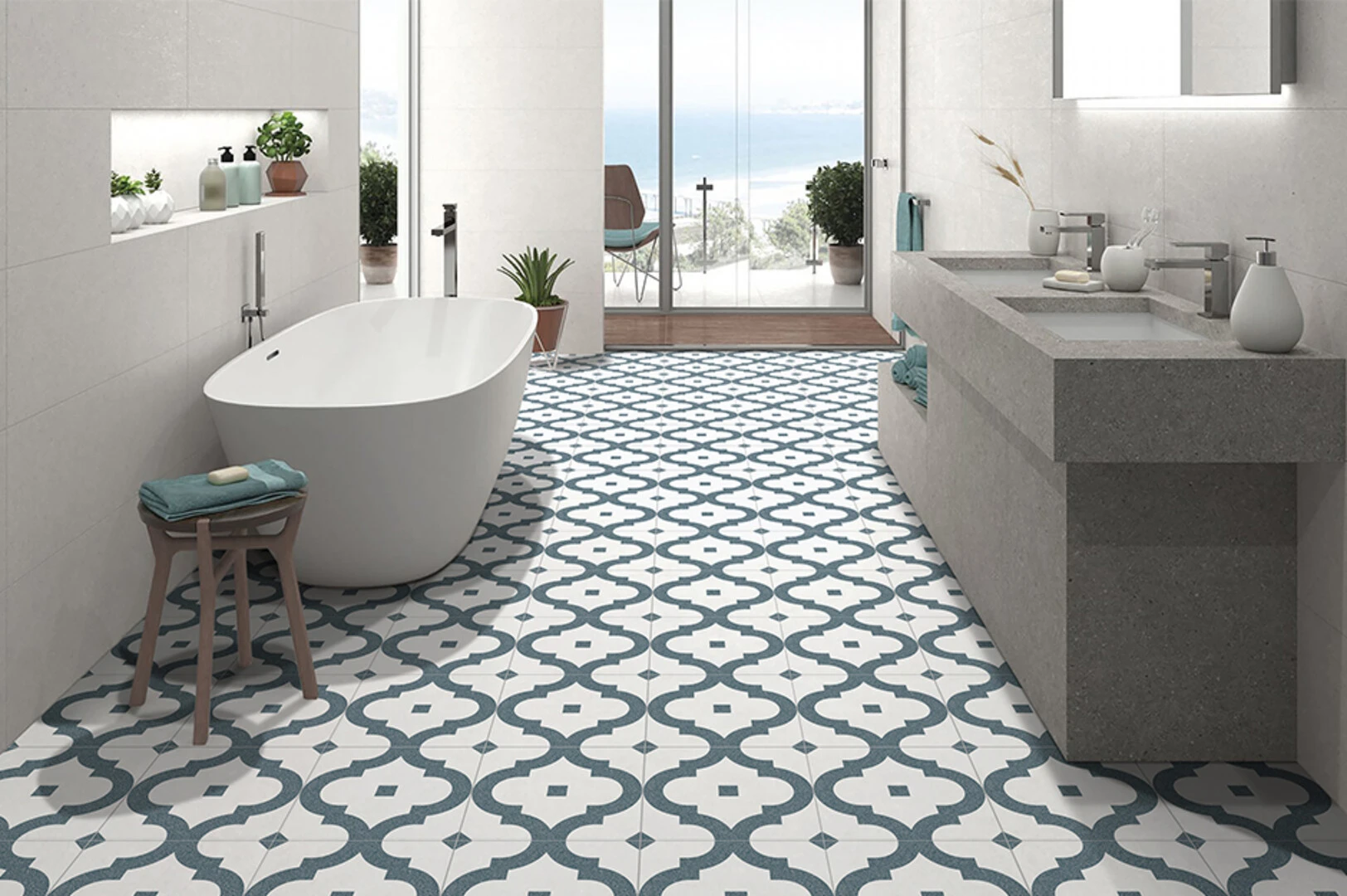 Gạch lát nhà tắm bông