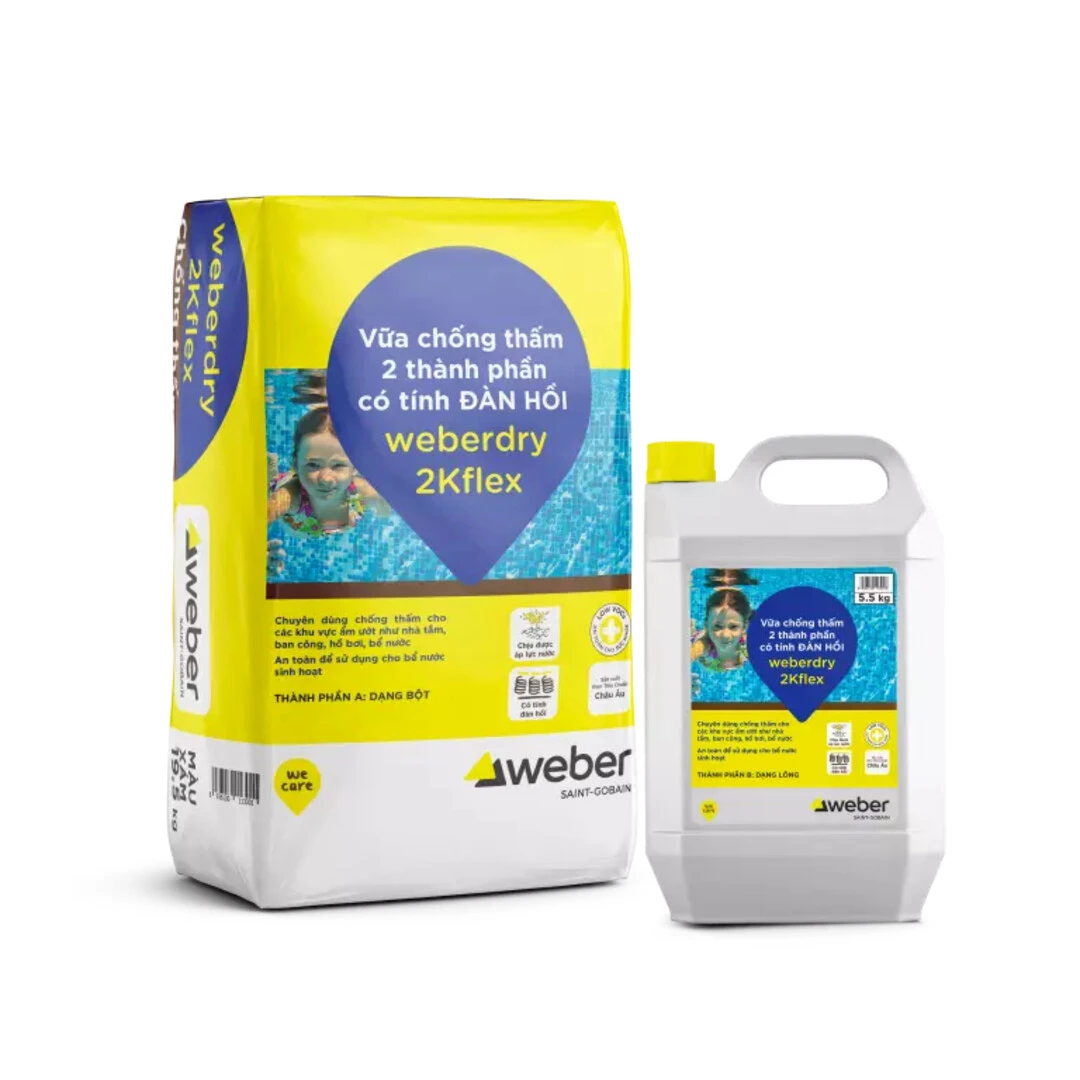 Vữa chống thấm 2 thành phần có tính đàn hồi weberdry 2Kflex