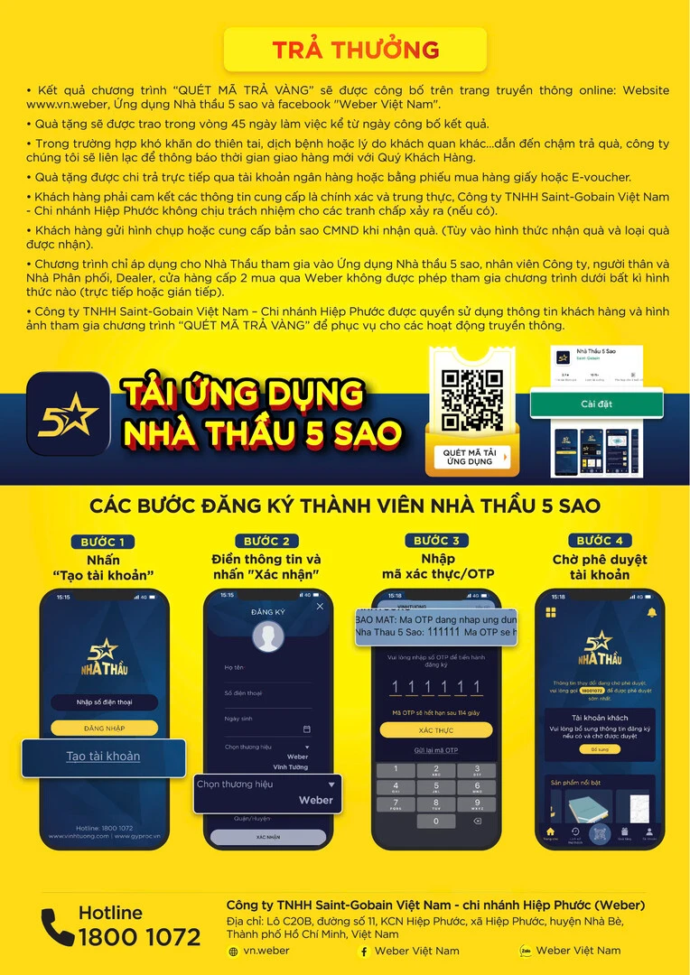 weber quét mã trả vàng miền nam 3