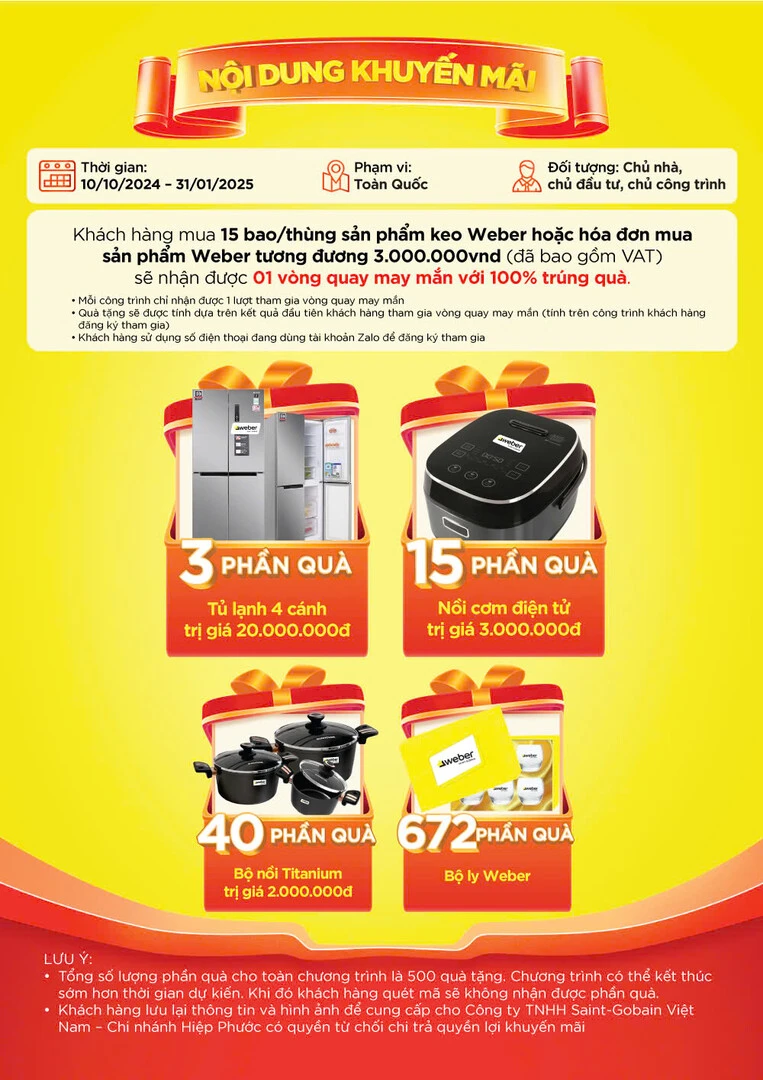 Chương trình Dính lộc tết cùng keo Weber 3