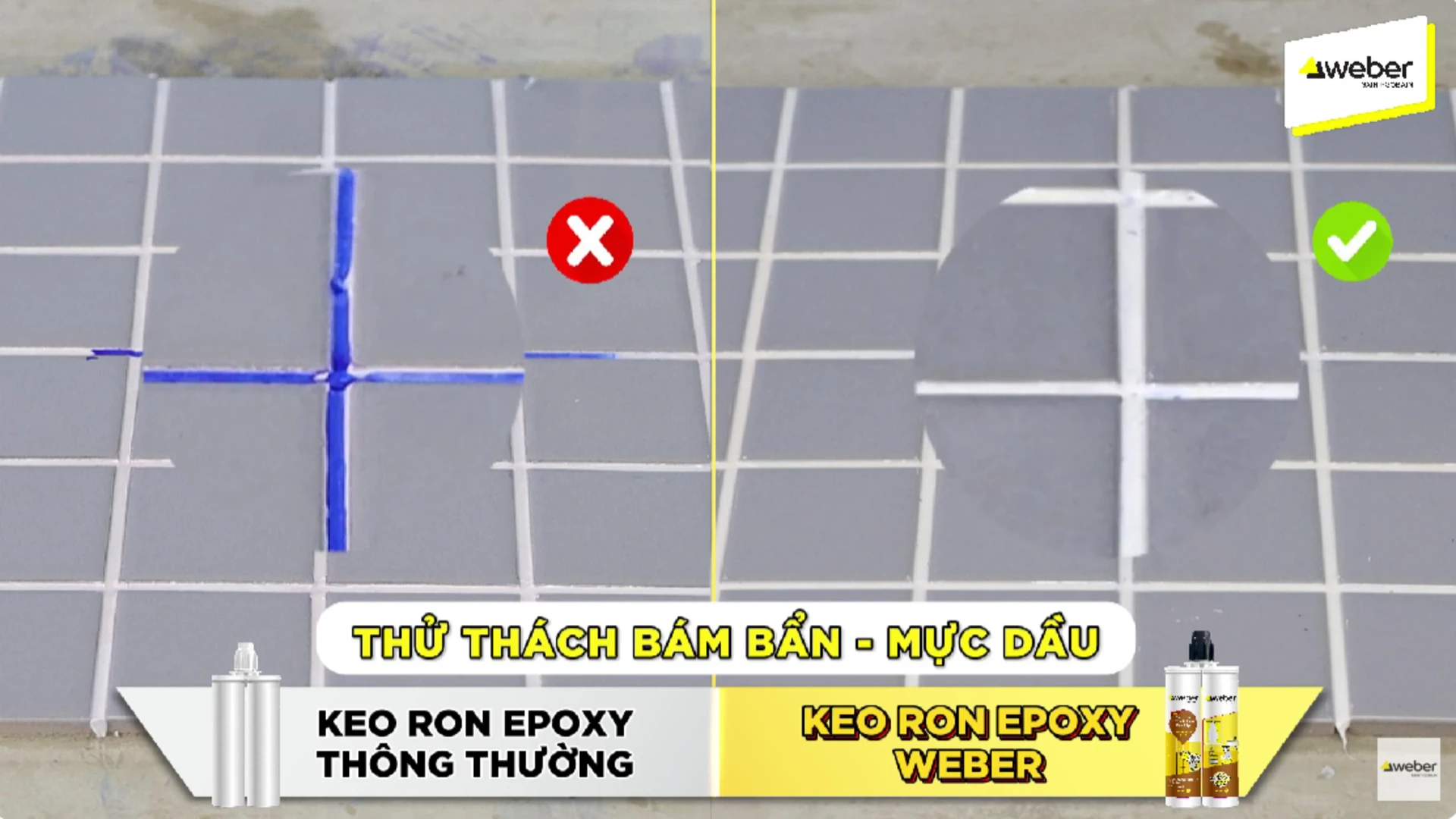 Keo epoxy 2 thành phần chà ron khả năng chống bám bẩn tốt