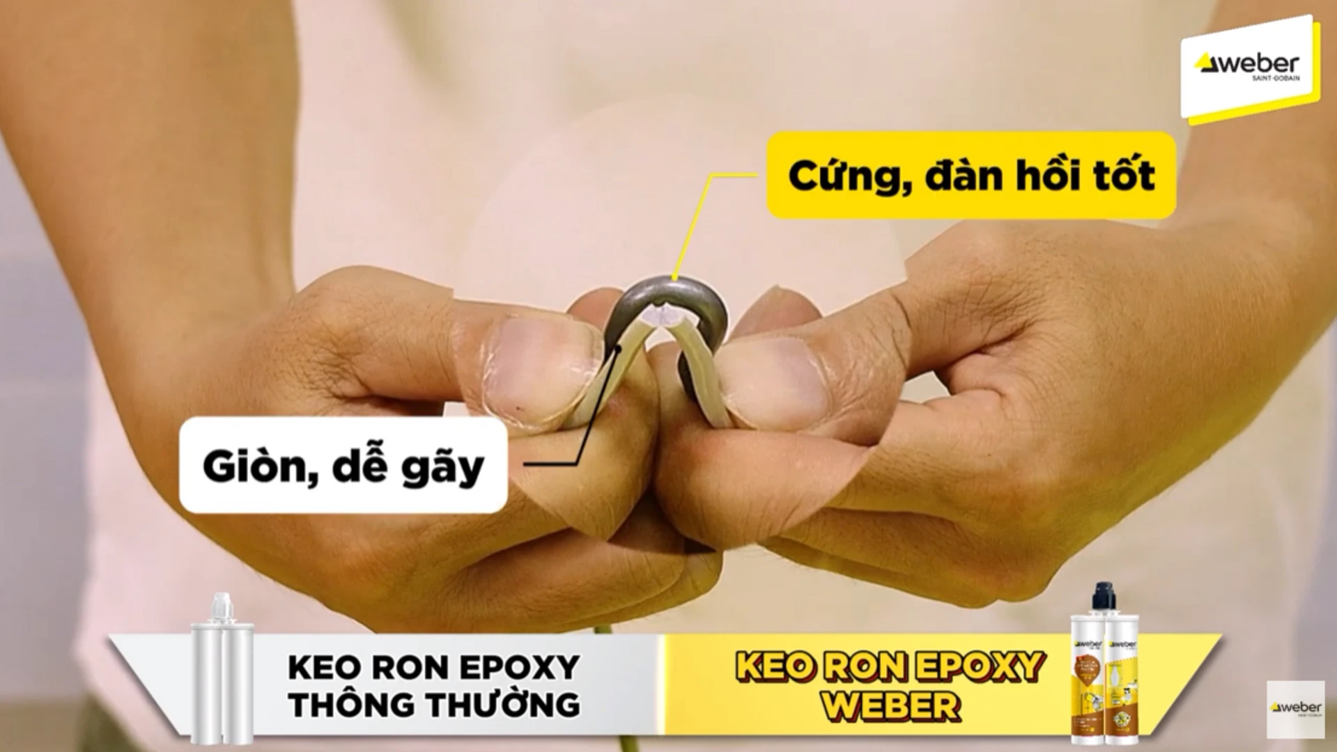 Keo Epoxy thông thường giòn, dễ nứt gãy hơn so với keo Epoxy 2 thành phần chà ron